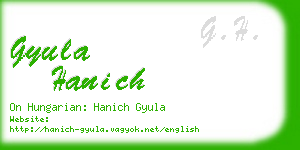 gyula hanich business card